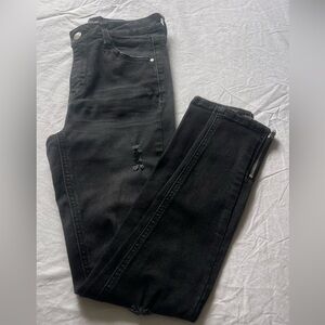 Fashion Nova Black Skinny Jeans with Ankle Zipper Detail